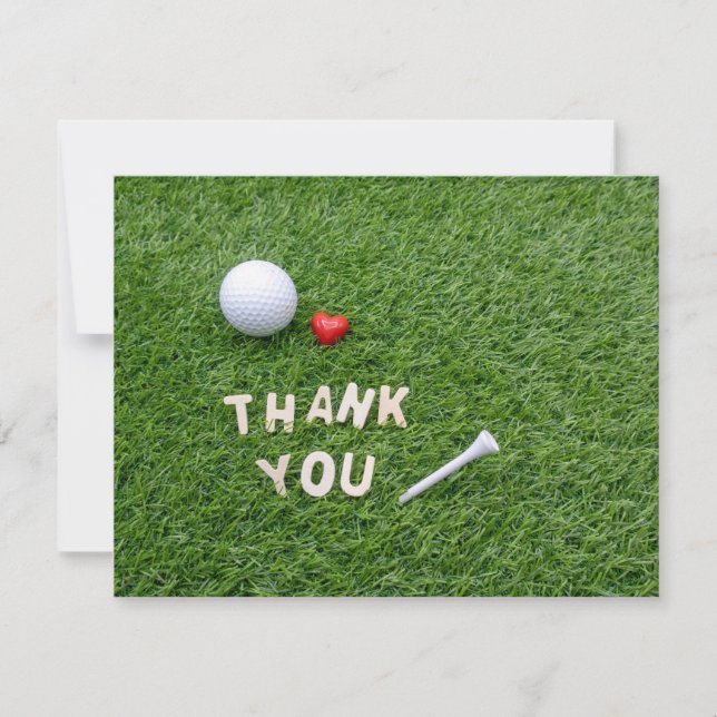 Carte de remerciements de golf avec balle de golf  (Devant)