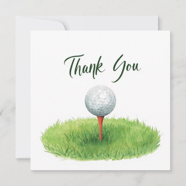 Carte de remerciements de golf avec balle de golf  (Devant)