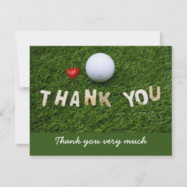 Carte de remerciements de golf avec balle de golf  (Devant)
