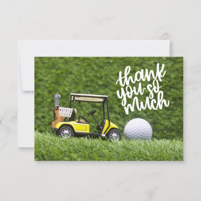 Carte de remerciements de golf pour golfeur avec c (Devant)