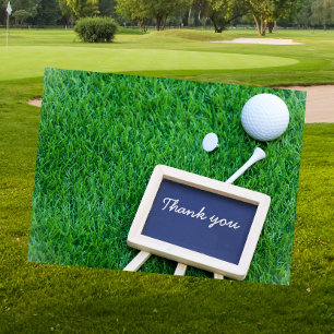 Carte de remerciements de golf sur pelouse verte