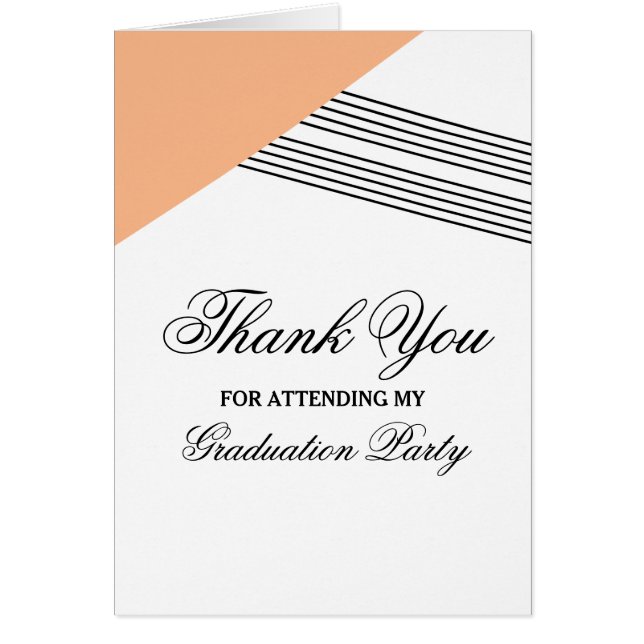 Carte de remerciements de graduation de bande géom (Devant)