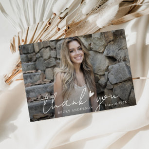 carte de remerciements de graduation de script bla