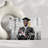 carte de remerciements de graduation de script bla