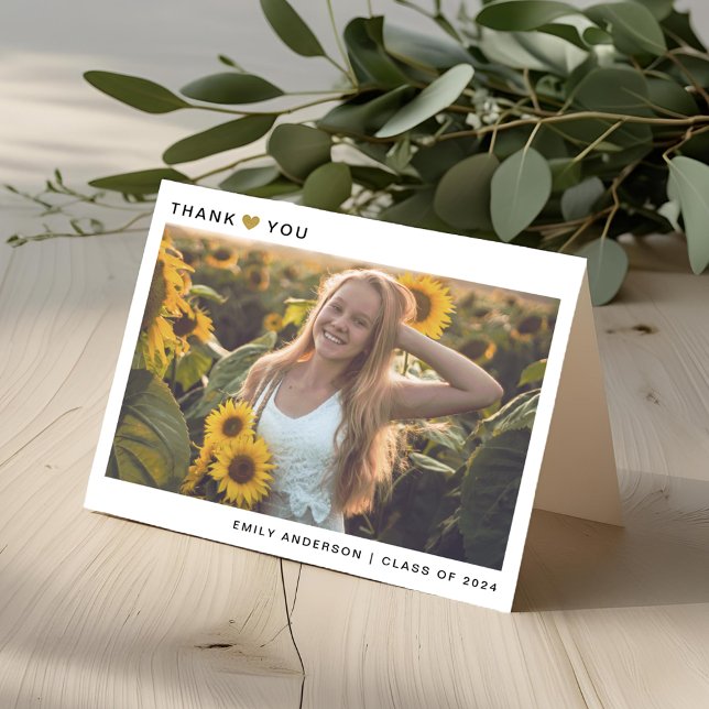 Carte de remerciements de graduation dorée moderne (Créateur téléchargé)