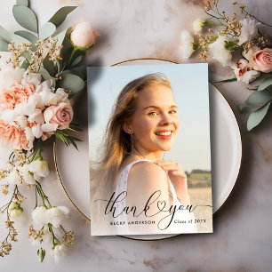 carte de remerciements de graduation en lettres no