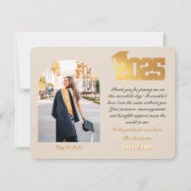 Carte de remerciements de graduation personnalisab