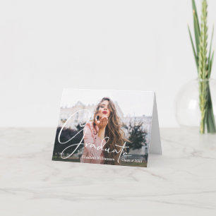 Carte de remerciements de graduation photo moderne