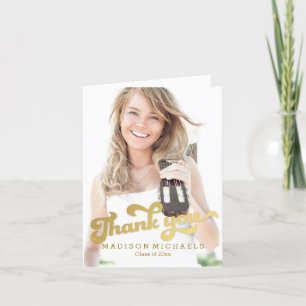 Carte de remerciements de graduation Shimmer éléga