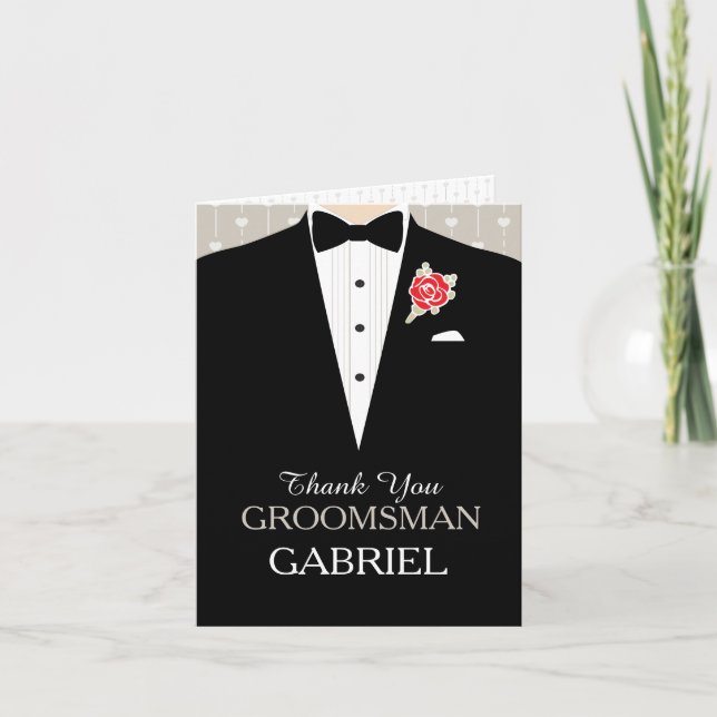 Carte de remerciements de Groomsman (Devant)