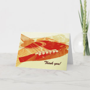 carte de remerciements de guitare acoustique