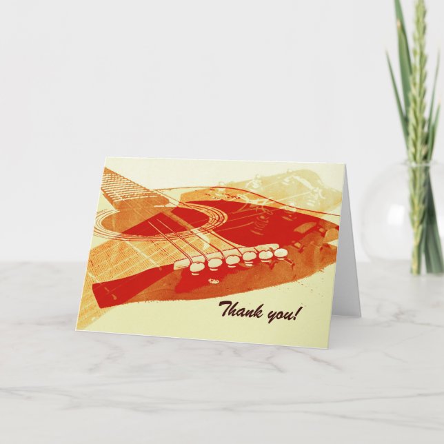 carte de remerciements de guitare acoustique (Devant)