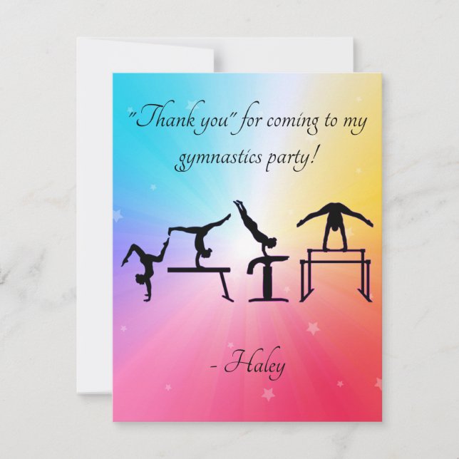 Carte de remerciements de Gymnastique Anniversaire (Devant)