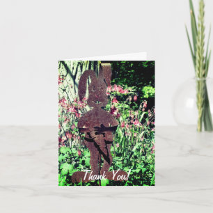 Carte de remerciements de jardin fleuri de lapin r