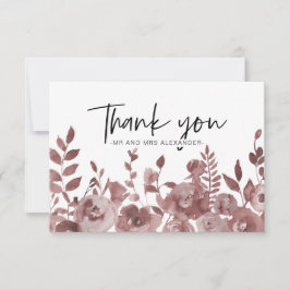Carte De Remerciements De jolies fleurs aquarelles mauves