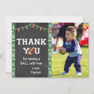 Carte de remerciements de la fête de football