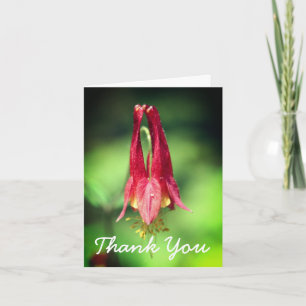 Carte de remerciements de la fleur de la colonne r