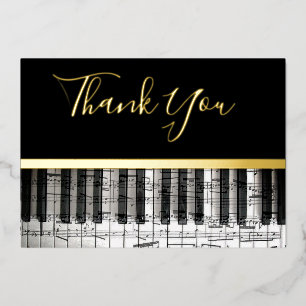 carte de remerciements de la musique en papier