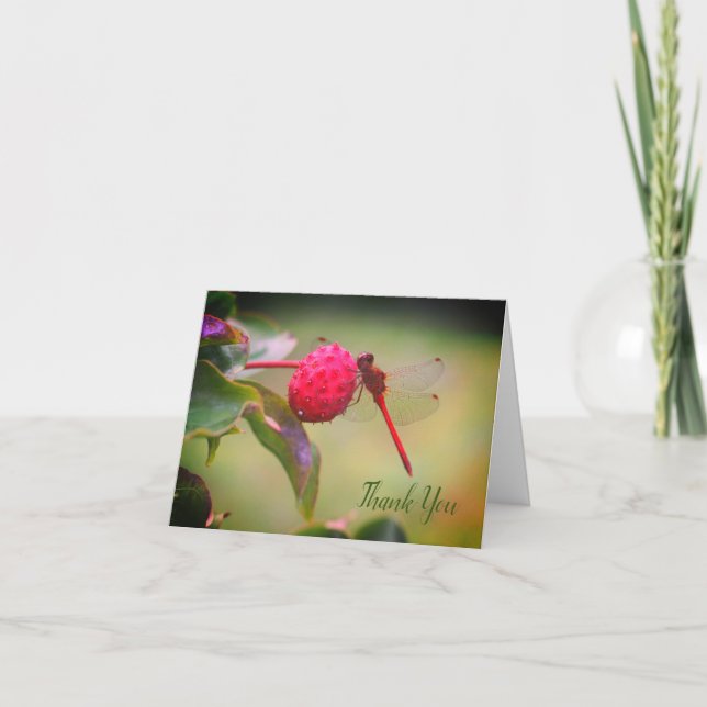 Carte de remerciements de la nature des libellules (Devant)
