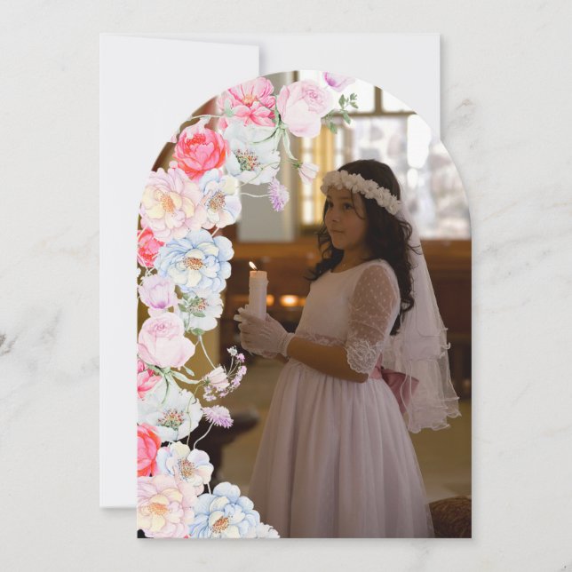 Carte de remerciements de la première communion de (Devant)