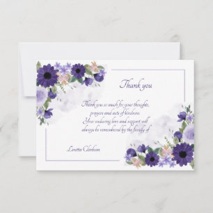 Carte de remerciements de la sympathie florale de 