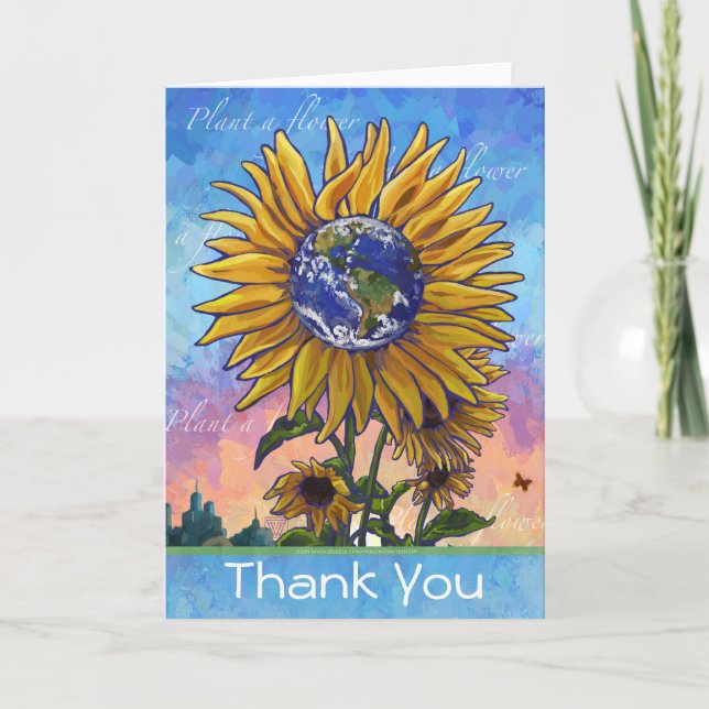 Carte de remerciements de la Terre de tournesol (Devant)