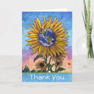 Carte de remerciements de la Terre de tournesol