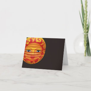 Carte de remerciements de lanterne à visage lampig
