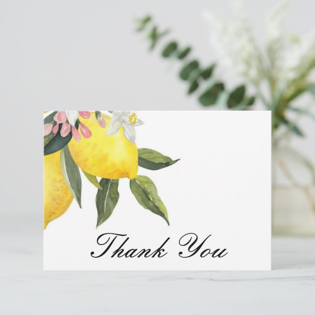 CARTE DE REMERCIEMENTS DE LAVAGE BRIDAL LIMONCELLO (Debout devant)