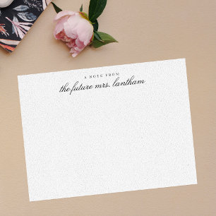 Carte De Remerciements De l'avenir Mme nuptiale douche personnalisée