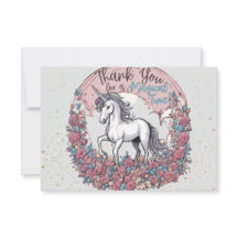 Carte de remerciements de licorne magique