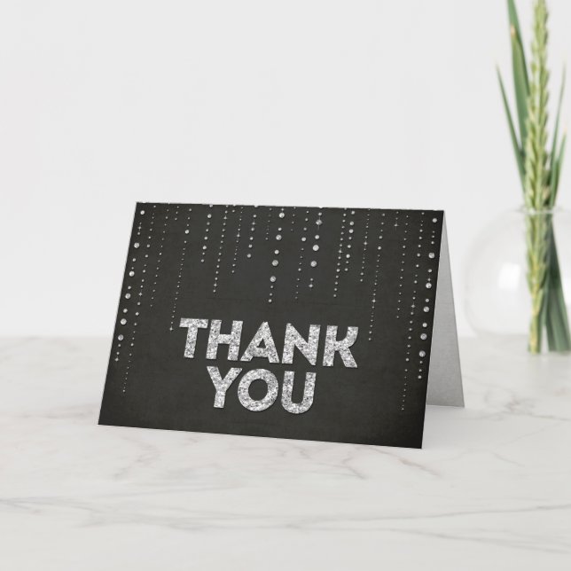 Carte de remerciements de look Parties scintillant (Devant)