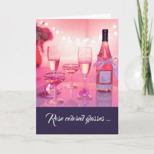 Carte de remerciements de lunettes de couleur rose