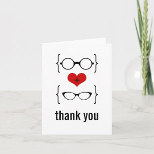 Carte de remerciements de lunettes Geeky