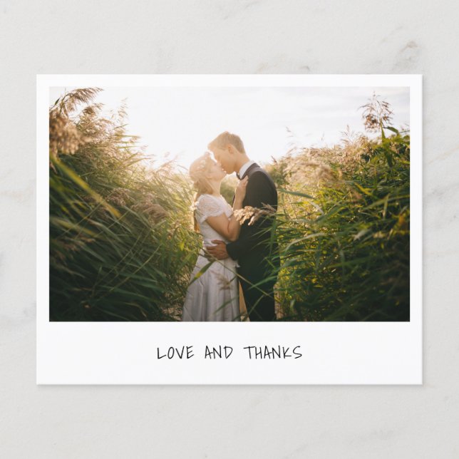 Carte de remerciements de Mariage de budget photo  (Devant)