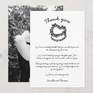 Carte de remerciements de Mariage de gâteau à main