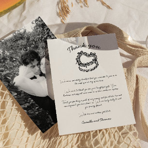 Carte de remerciements de Mariage de gâteau à main