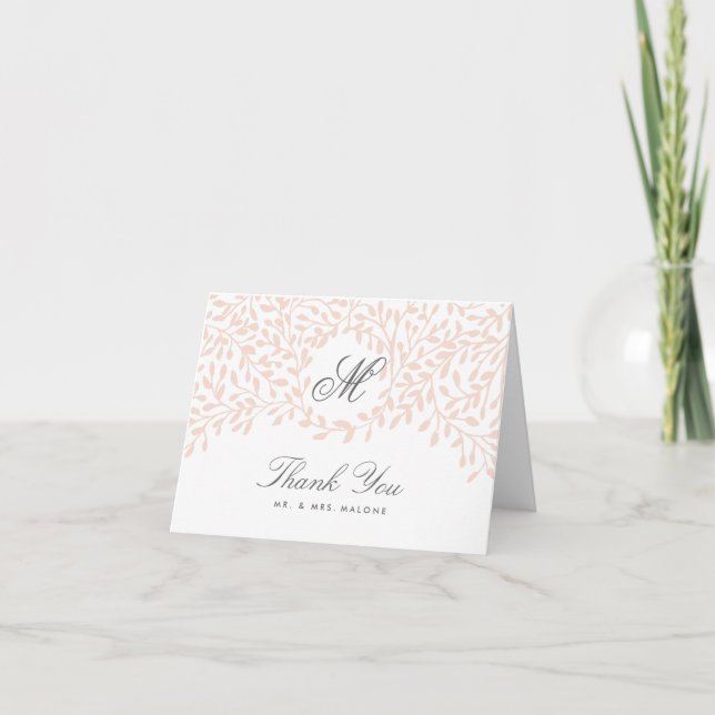 Carte de remerciements de mariage de jardin secret (Devant)