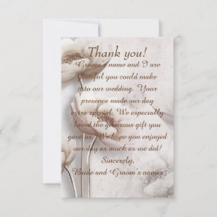 Carte de remerciements de Mariage de lotus à l'asp