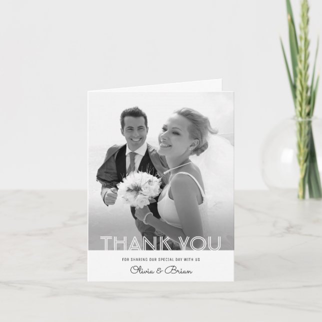 Carte de remerciements de Mariage de Modèle person (Devant)