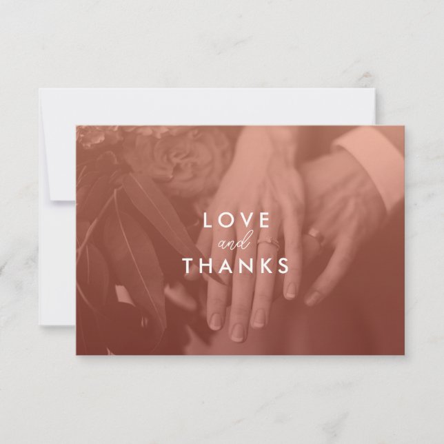 Carte de remerciements de Mariage de photos couleu (Devant)
