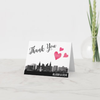 Carte de remerciements de mariage d'horizon de