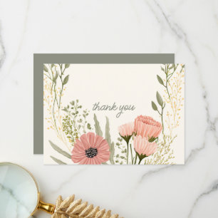 Carte de remerciements de mariage du jardin botani