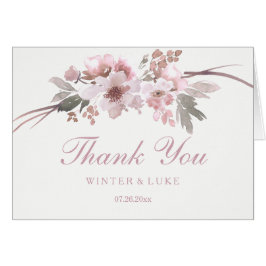 Carte de remerciements de Mariage floral blanc et 