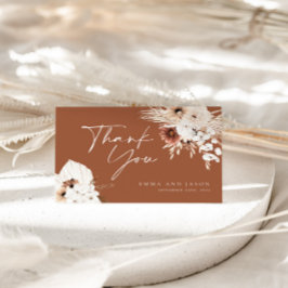 Carte de remerciements de Mariage Floral Boho en t