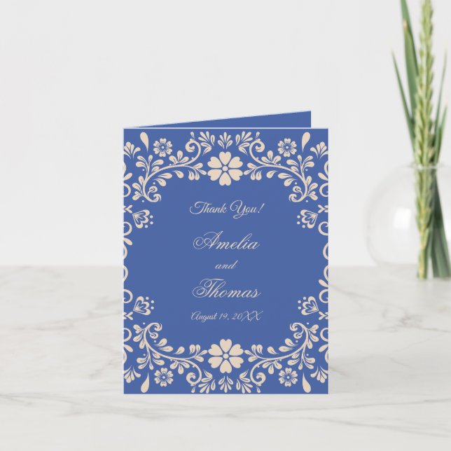 Carte de remerciements de mariage floral mexicain (Devant)