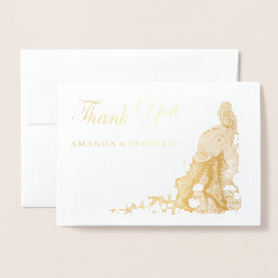 Carte de remerciements de Mariage Gothic-Foil Gold