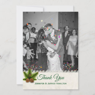Carte de remerciements de mariage hivernal Pine Co