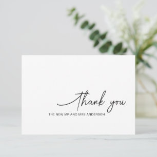 Carte de remerciements de Mariage noir tourbillonn