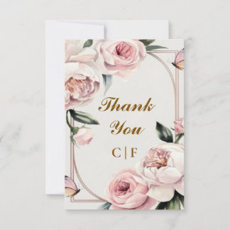 Carte de remerciements de mariage personnalisé du 